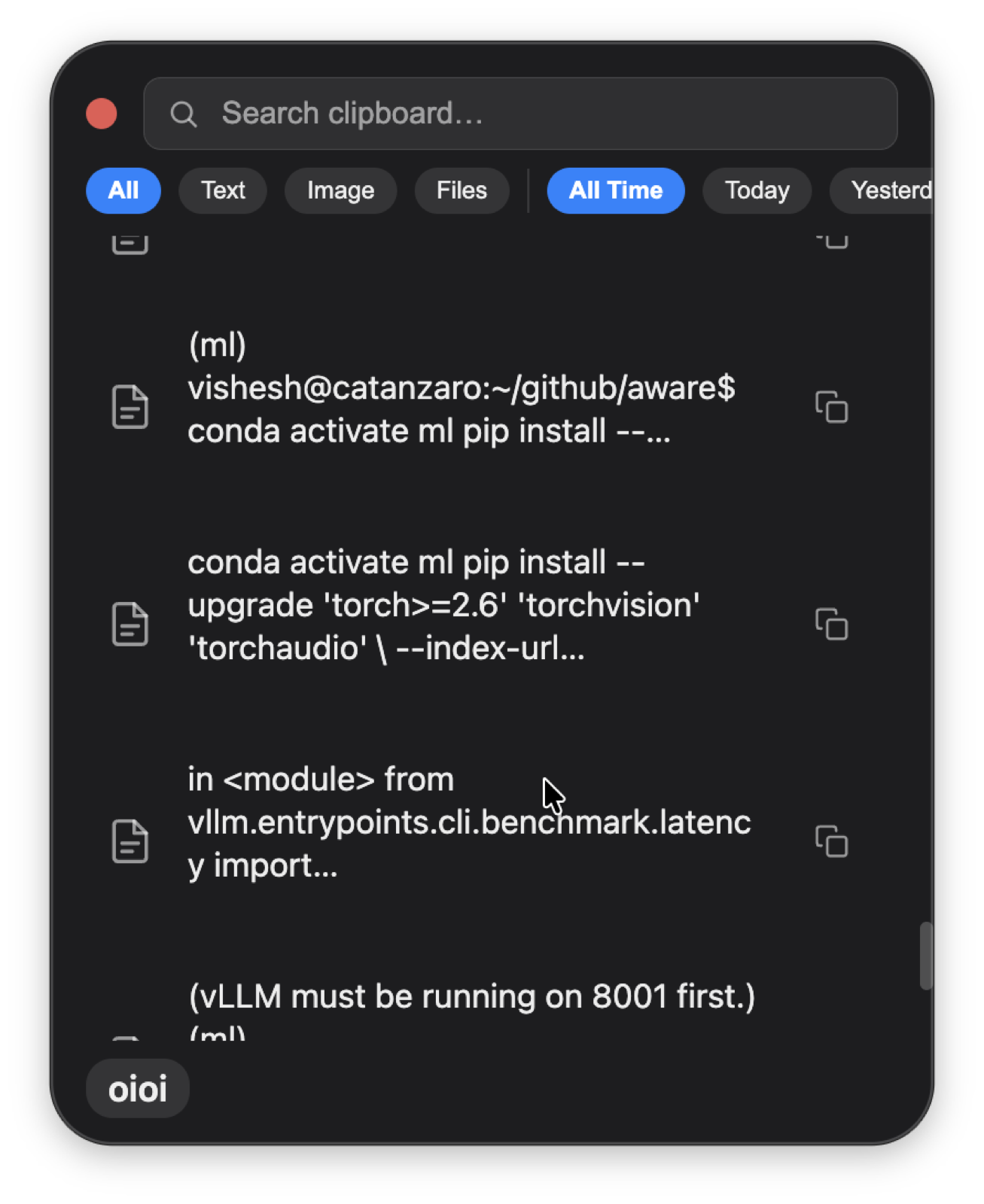 oioi clipboard panel